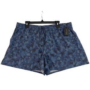 Modern Movement Half Moon Shorts Mens XL Blue Camouflage Drawstring Swim Trunks